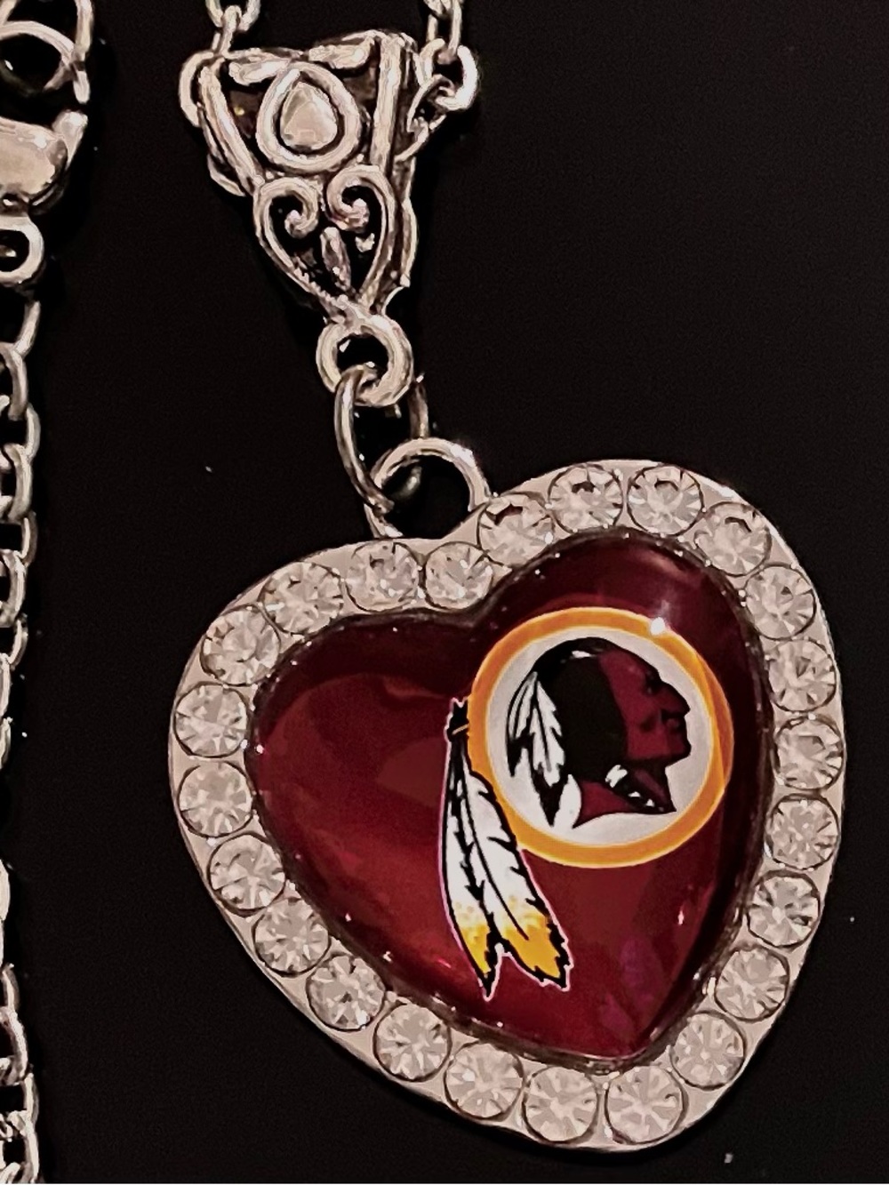 WASHINGTON REDSKINS INSPIRED FAN NECKLACE heart